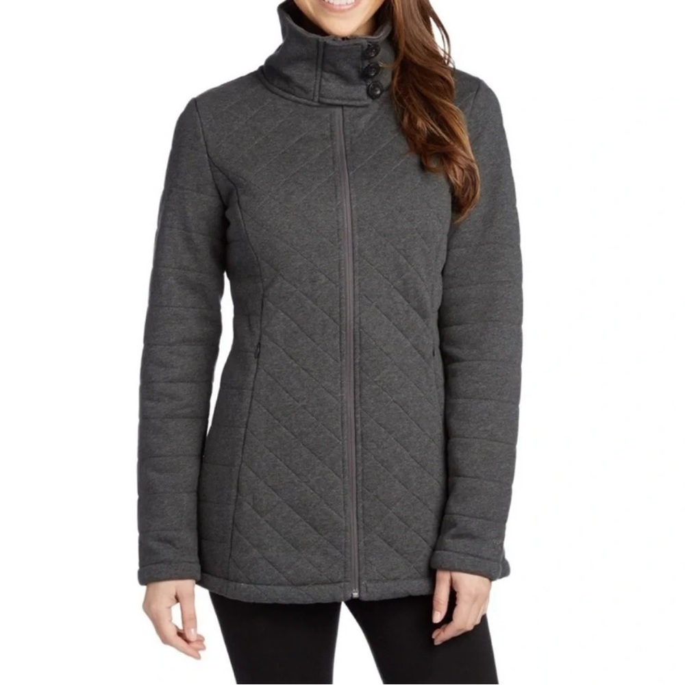 North Face Navy Caroluna Quilted Fleece-Lined Jacket